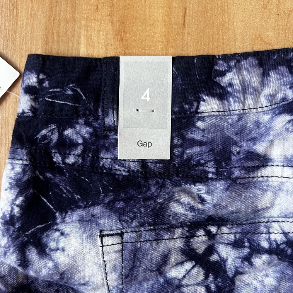 NWT Gap Indigo Tie Dye Linen Blend Shorts - Picture 5 of 6
